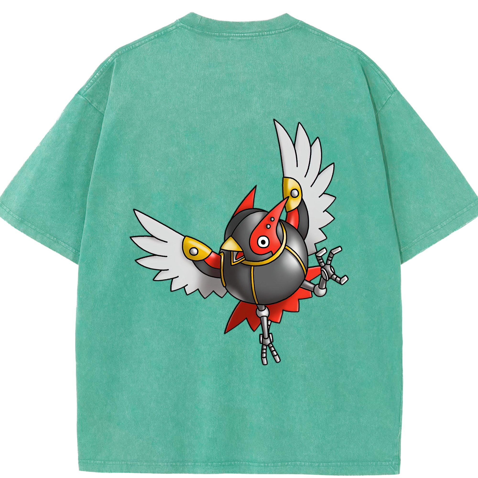 （画像用） ドラゴンクエスト Doragon Kuesuto Dragon Quest 綿100% ヴィンテージ風 半袖Tシャツ（背面プリント）